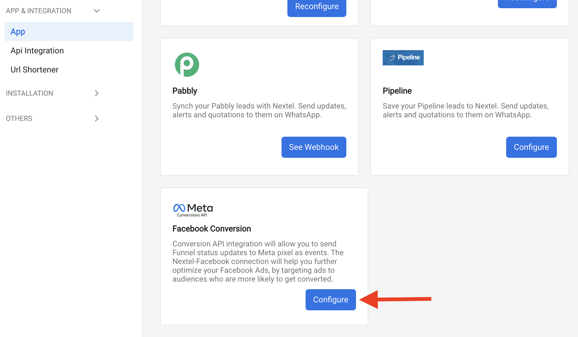 Meta Conversion API – Nextel